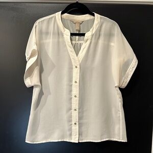 Banana Republic Cream Sheer Blouse